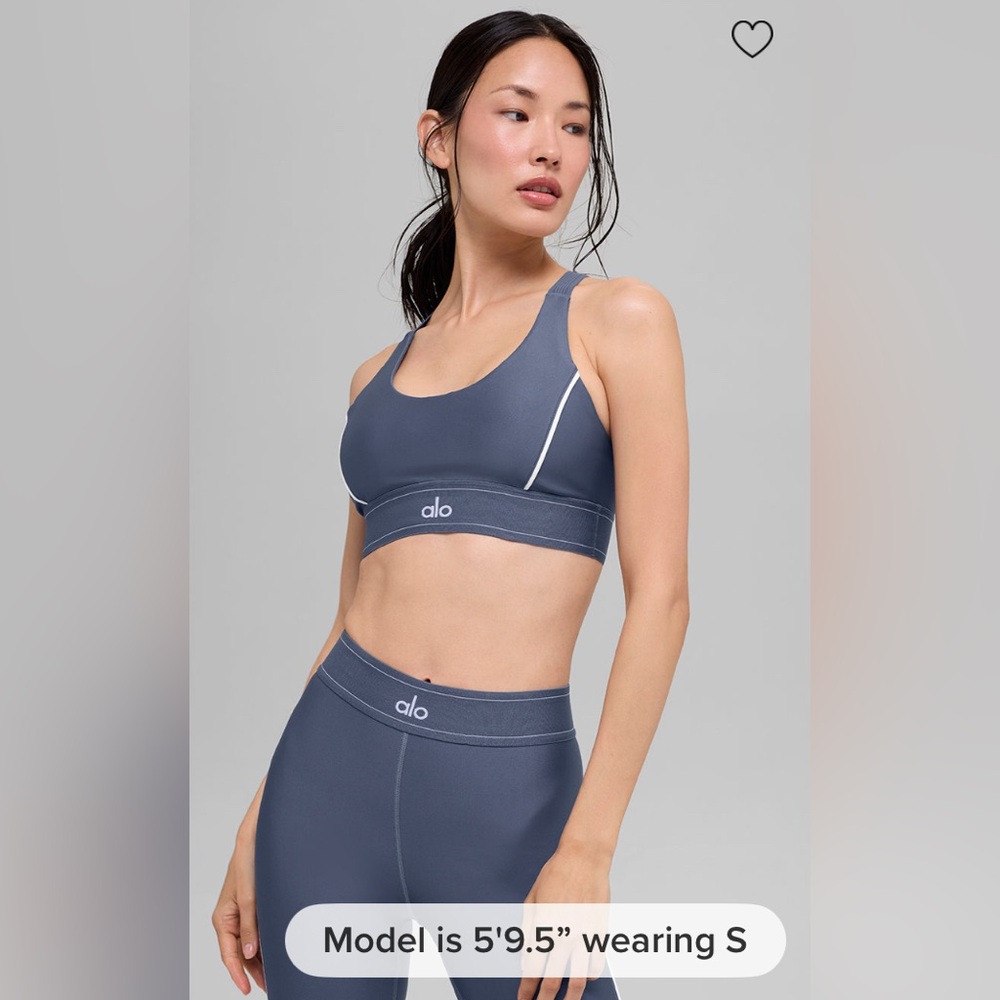 ALO Yoga Airlift Suit Up Bra-BLUESTONE/WHITE-SMALL-BNWT *SOLD OUT SIZE*